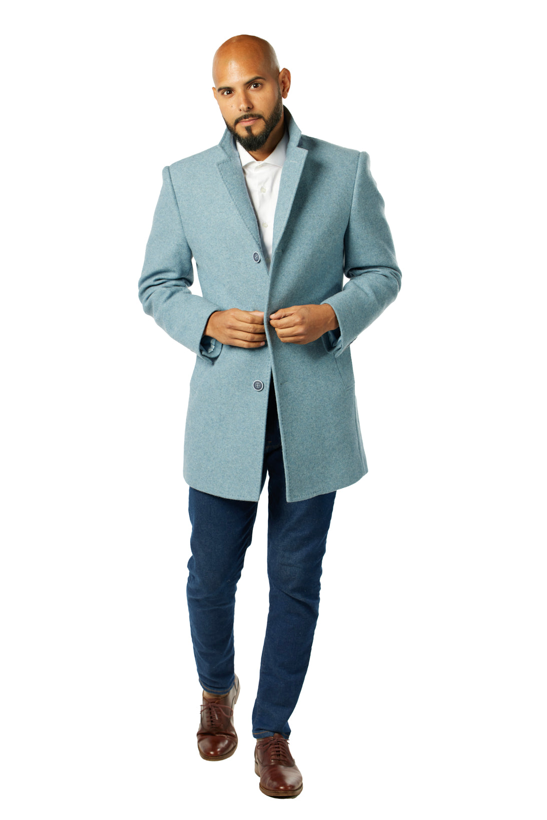 Lite Blue Wool Overcoat