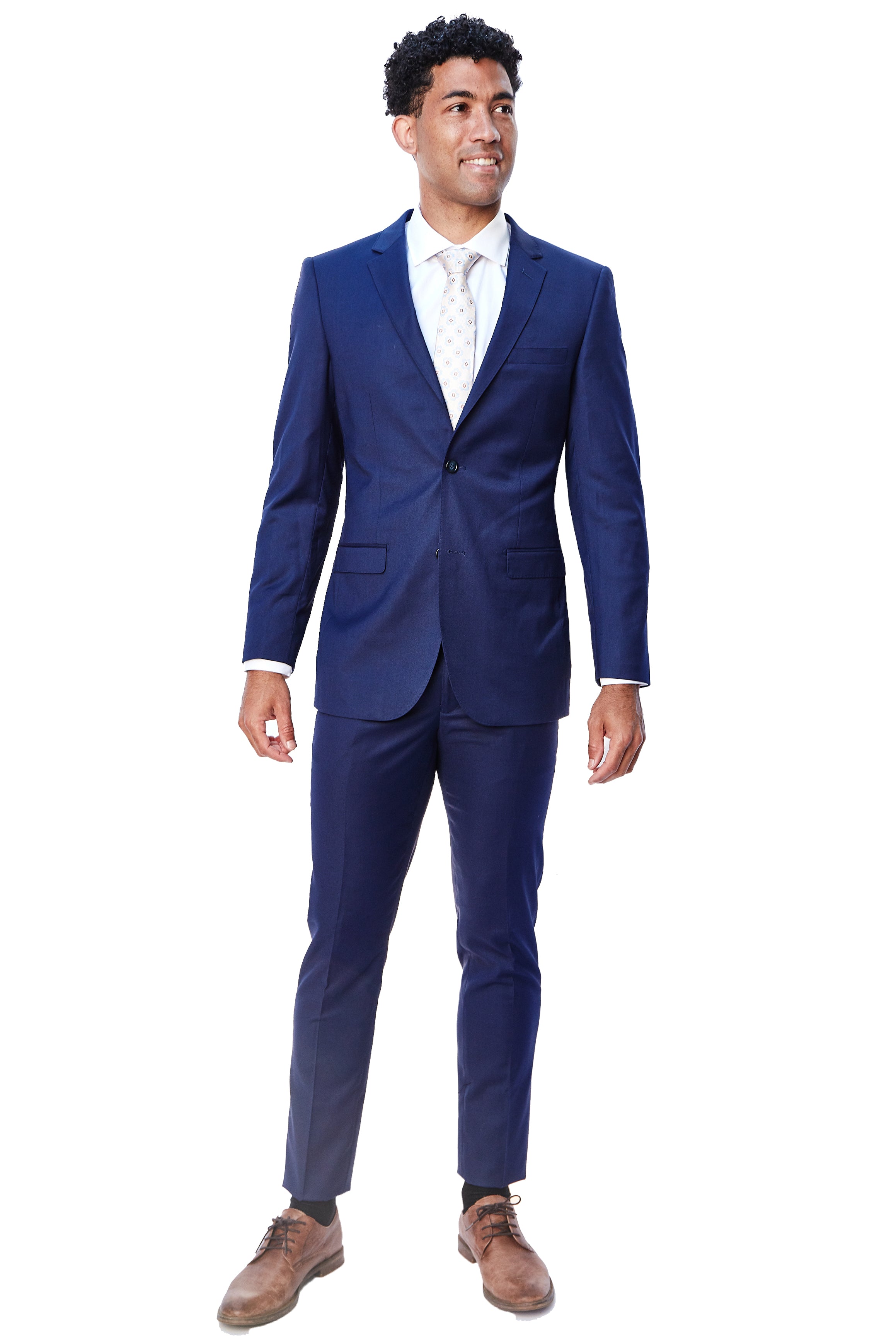 Stretch Azure Blue Suit - The Suit Spot