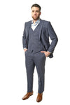 Blue Plaid Super 120&#39;s 3-Piece Suit-The Suit Spot-Wedding Suits-Wedding Tuxedos-Groomsmen Suits-Groomsmen Tuxedos-Slim Fit Suits-Slim Fit Tuxedos-Online wedding suits