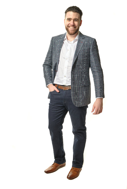 Reda Power Check Wool & Linen Sport Jacket-The Suit Spot-Wedding Suits-Wedding Tuxedos-Groomsmen Suits-Groomsmen Tuxedos-Slim Fit Suits-Slim Fit Tuxedos-Online wedding suits