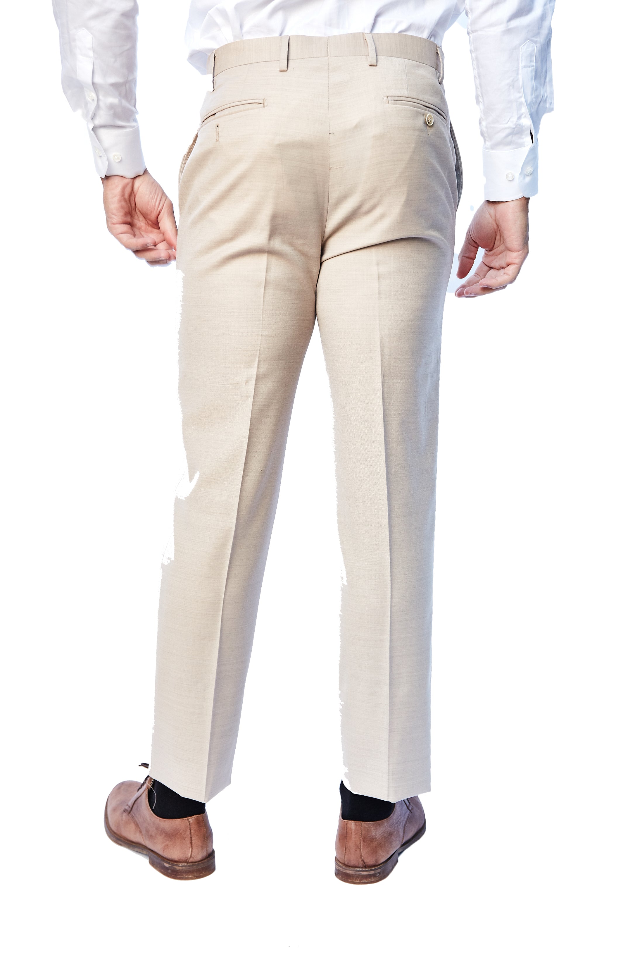 beige color dress pants BOSS Men's Genius Slim Fit Wool Blend Mlange Dress Pants - Gray