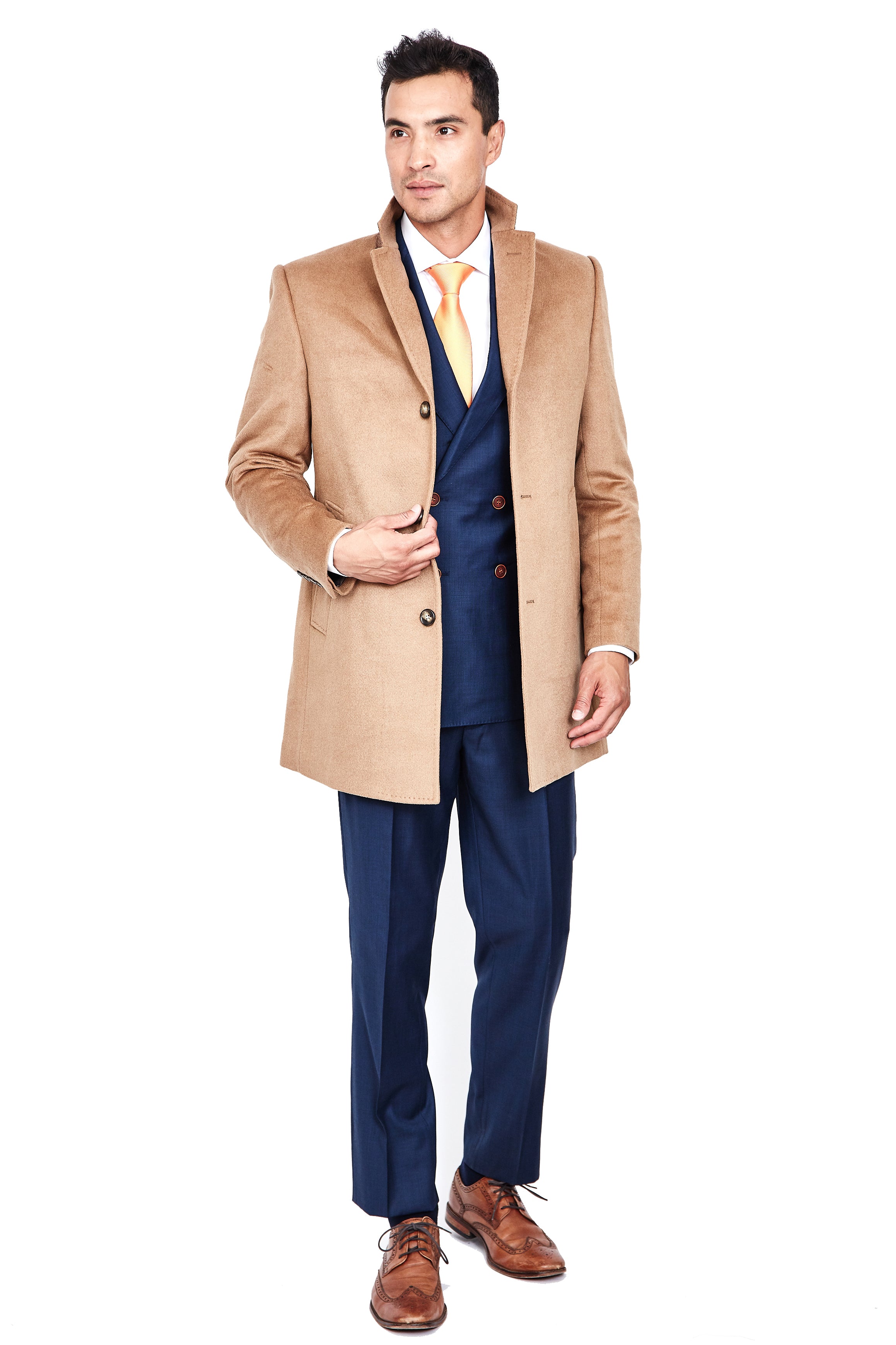 Camel Wool Cashmere Overcoat The Suit Spot - Main Image