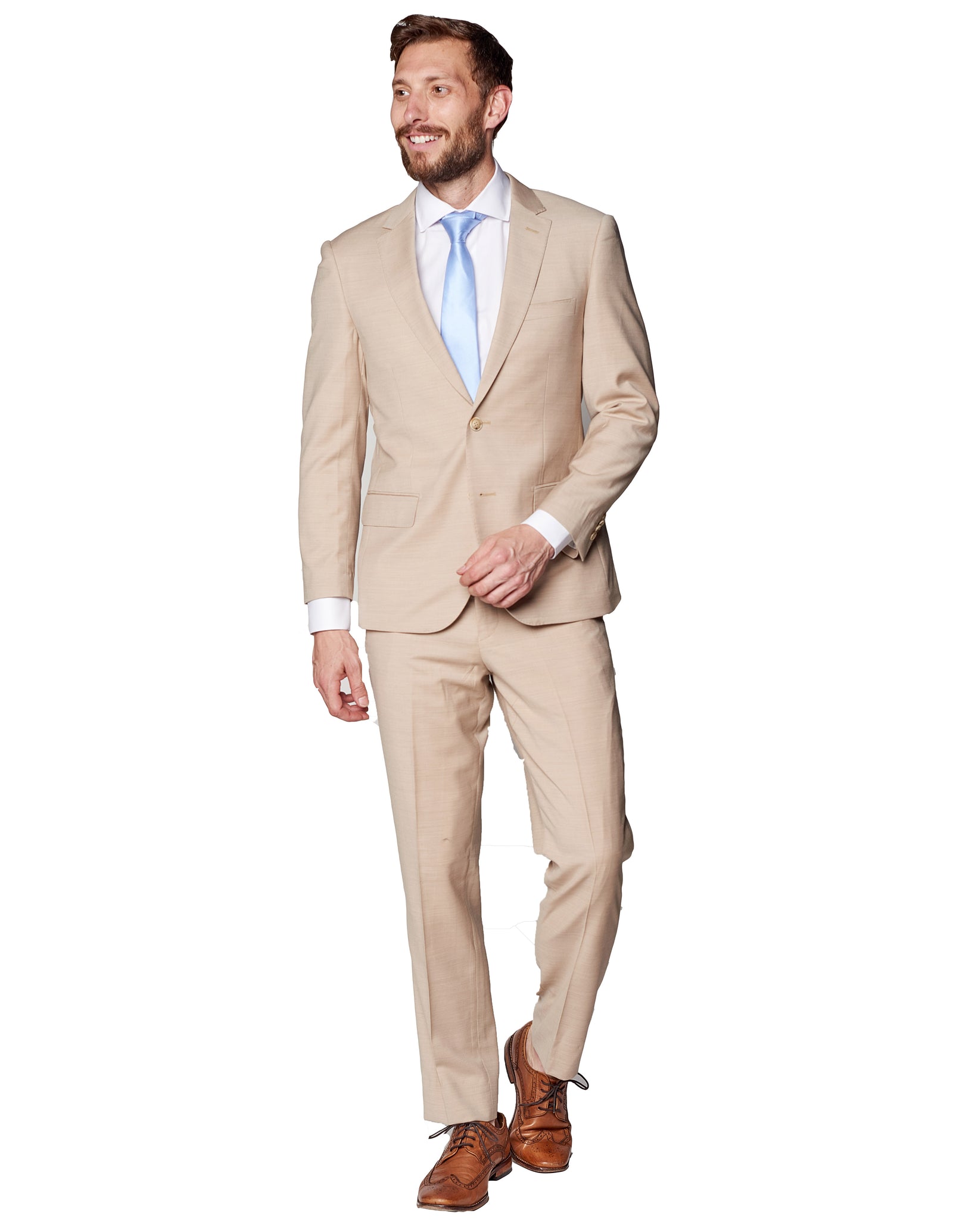 Beige Super 150's Suit-The Suit Spot