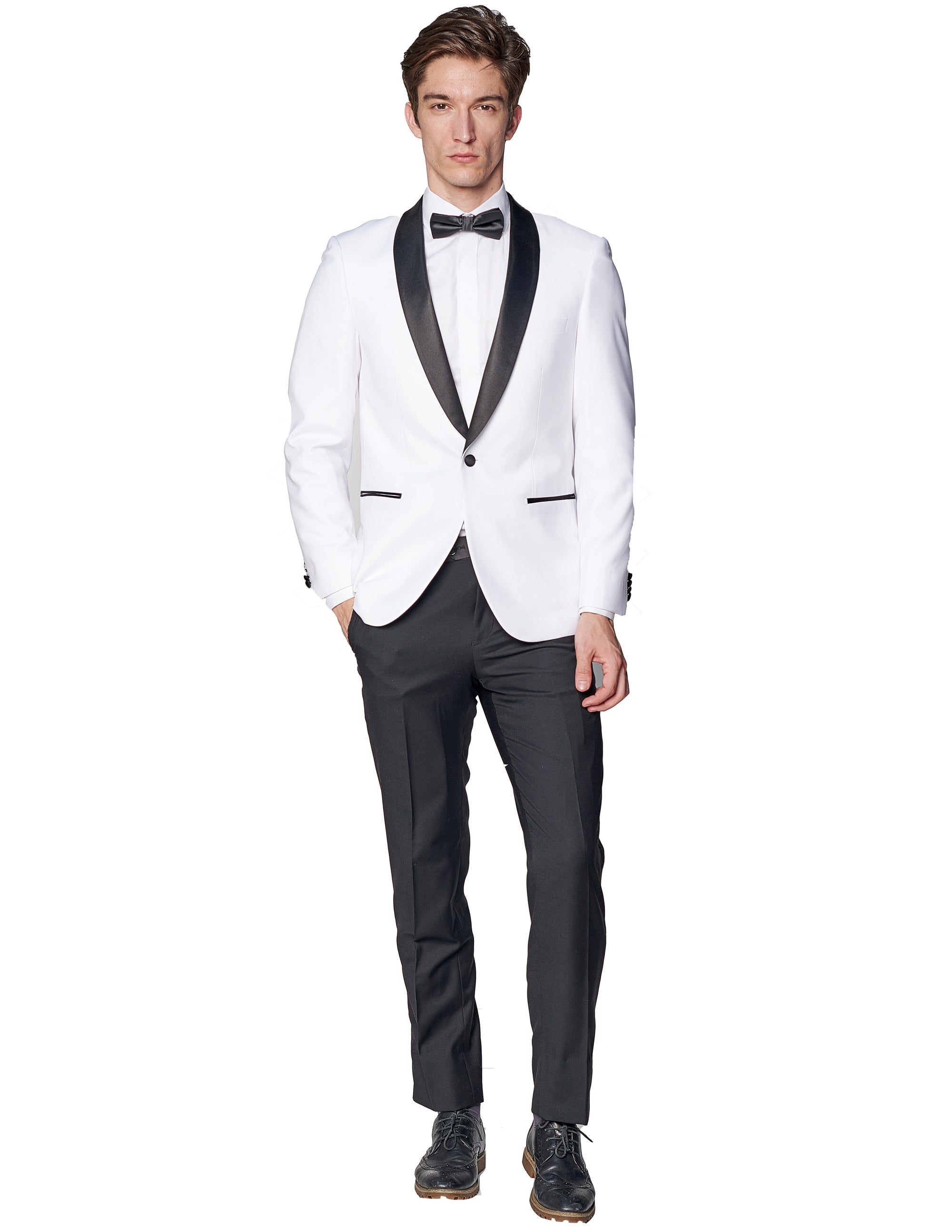 White Shawl Lapel Tux-The Suit Spot