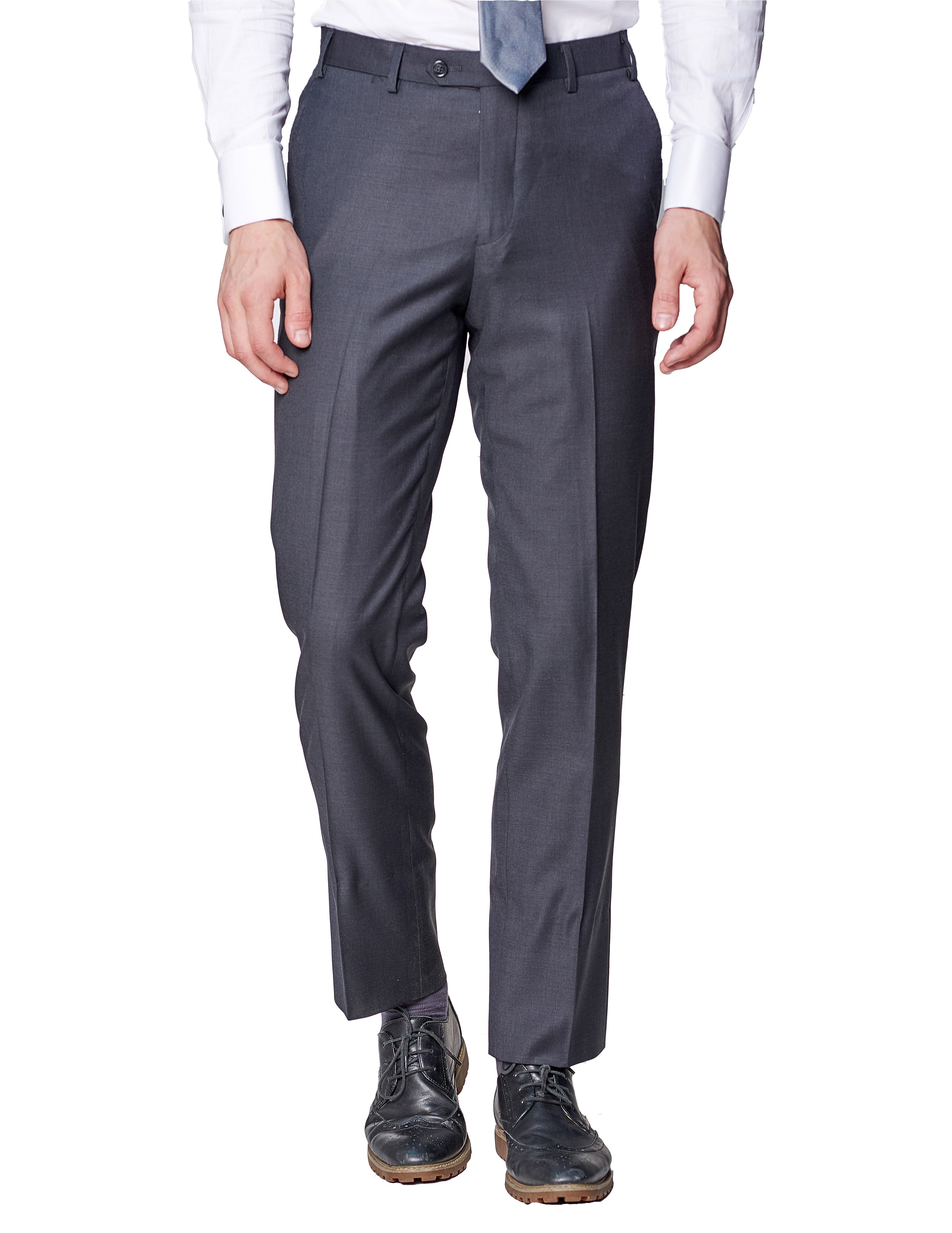 Charcoal Grey 100% Wool Pant - The Suit Spot