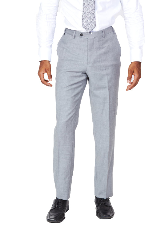 Light Grey 100% Wool Pants - The Suit Spot