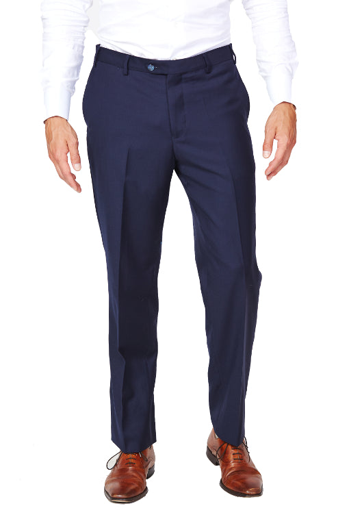Navy 100% Wool Pants-The Suit Spot