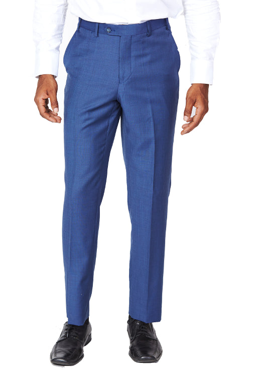 Men's Royal Blue Slim Fit Suit Trousers