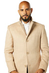 Luxury Biege Twill Wool &amp; Cashmere Overcoat