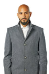 Navy Twill Cashmere &amp; Wool Overcoat
