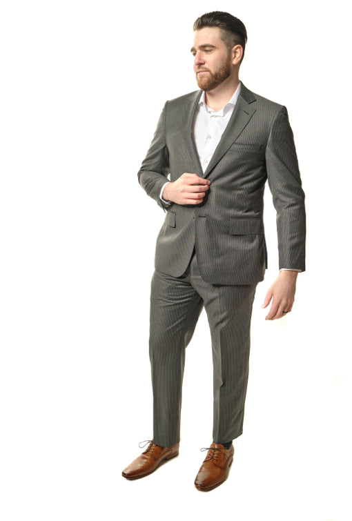 Reda Grey Pinstripe Suit-The Suit Spot-Wedding Suits-Wedding Tuxedos-Groomsmen Suits-Groomsmen Tuxedos-Slim Fit Suits-Slim Fit Tuxedos-Online wedding suits