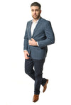 Guabello Blue Plaid Sport Jacket-The Suit Spot-Wedding Suits-Wedding Tuxedos-Groomsmen Suits-Groomsmen Tuxedos-Slim Fit Suits-Slim Fit Tuxedos-Online wedding suits