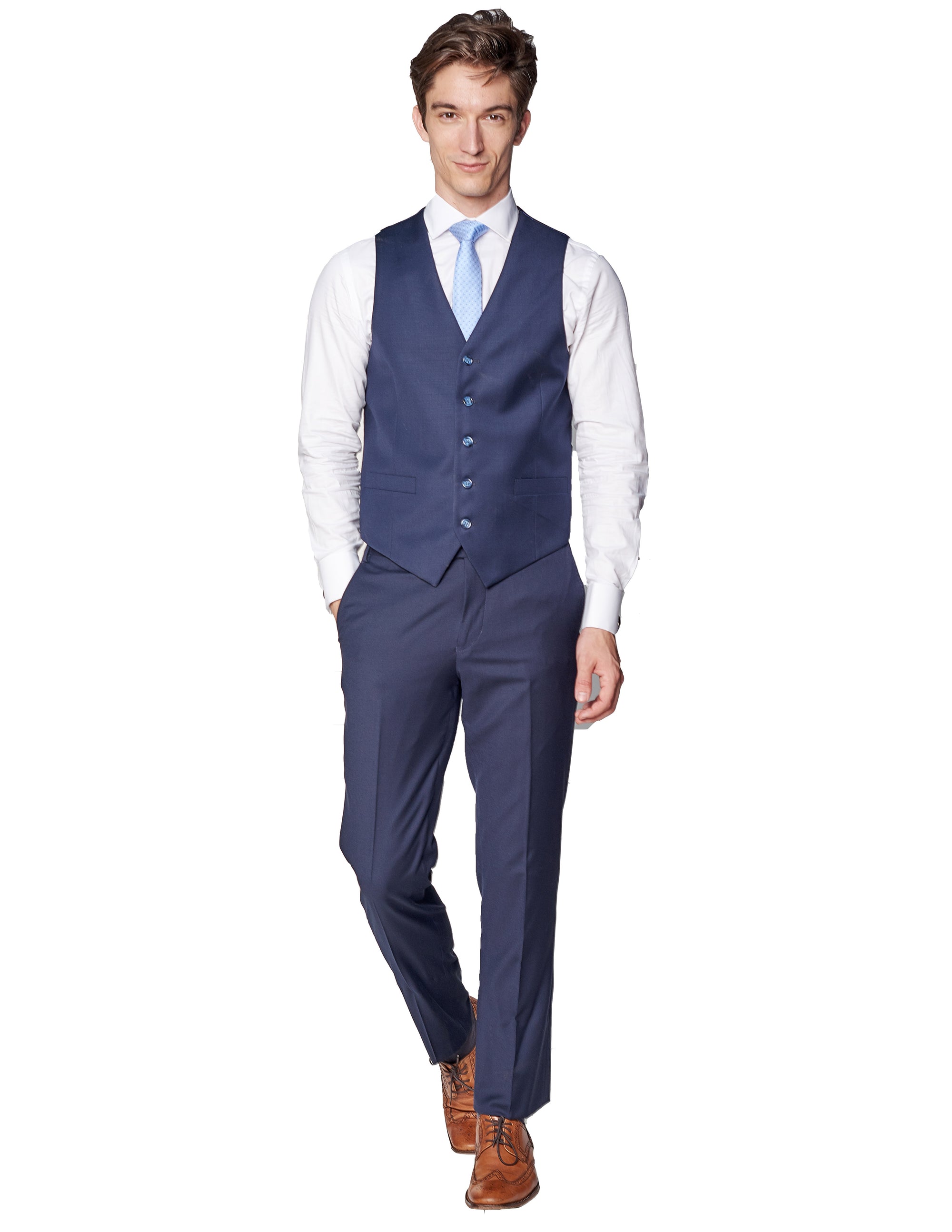 Navy 100% Wool Vest-The Suit Spot
