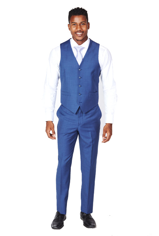 Royal Blue Wool Vest-The Suit Spot